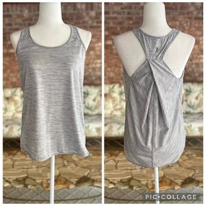 RBX Tank Top Racerback Gray Crossback Knit S Gym Pilates Yoga Athletic